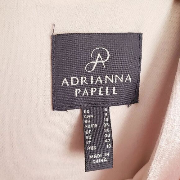 Adrianna Papell Pink Champagne Velvour Twisted Gown - Picture 7 of 11